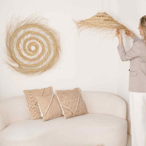 NOA MAY Hanglamp Oasis - natural - zeegras - Ø 75 x h 10 cm