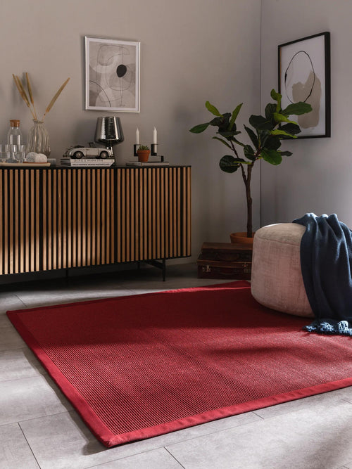 benuta sisal vloerkleed Sana - rood - 150x150 cm