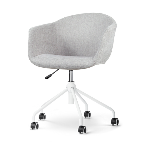 Nolon Nout-Otis Bureaustoel Lichtgrijs - Armleuningen - Wit - vtwonen shop