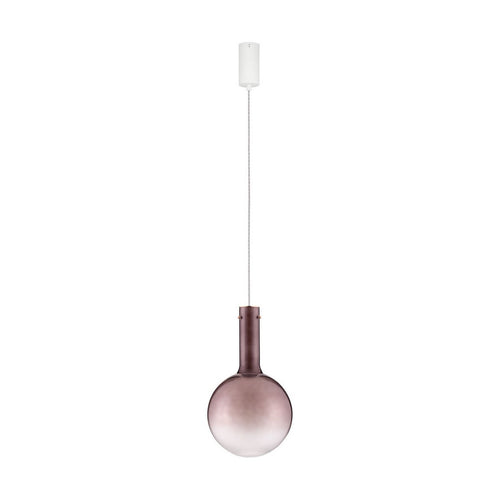 Nova Luce NOSTOS Bolvormige hanglamp voor plafond, bruin, goud, mat wit, Triac dimbare LED 6W 330lm 3000K