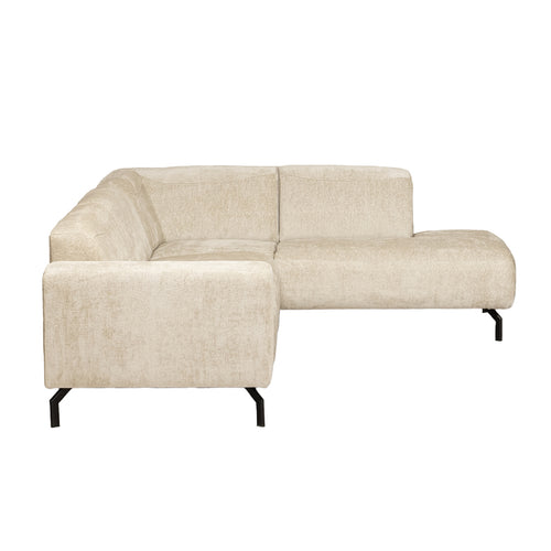 Giga Meubel Hoekbank Milan 3,5-zits Rechts - Stof/Metaal - Taupe