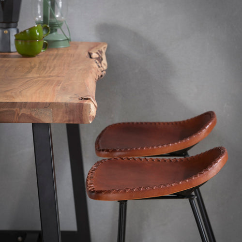 Giga Meubel Bartafel Live Edge - Naturel Hout - 125x46x92cm