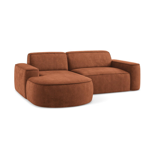 LaMiaSofa hoekbank links Melissa - chenille stof - terracotta - 224x166x70