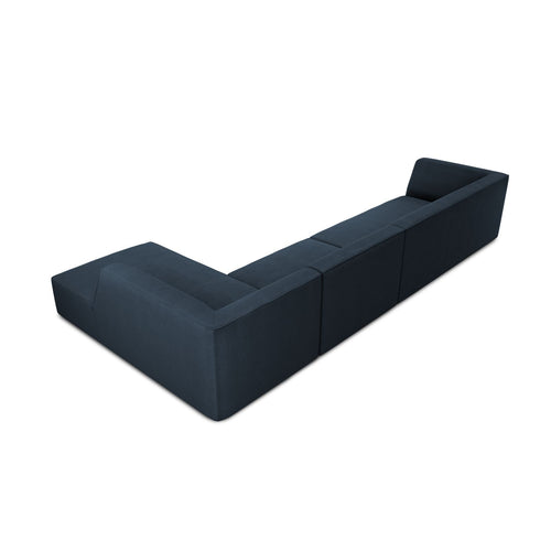 Cosmopolitan Design - Modulaire hoekbank rechts Siena 5-zits, structurele stof marineblauw - 180x366x69cm