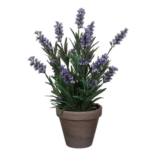 Mica Decorations Lavendel Kunstplant in Bloempot Stan - H33 x Ø20 cm - Blauw