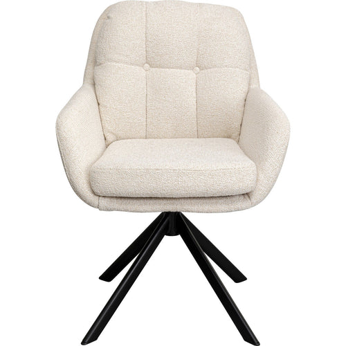 Kare Design Draaistoel met armleuningen Molly creme