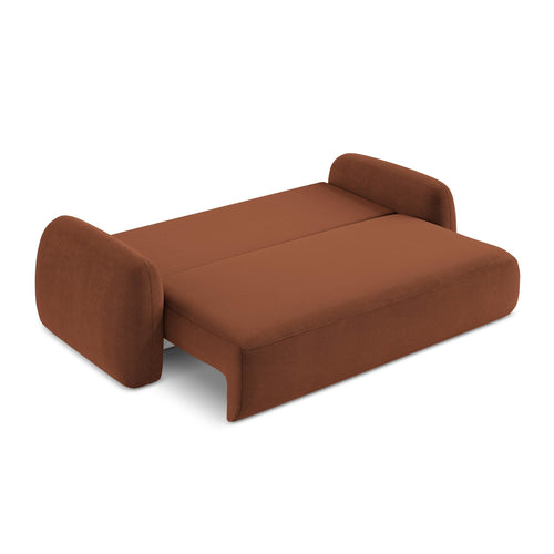 LaMiaSofa 3-zits slaapbank Amalfi - textuurstof - terracotta - 250x112x90