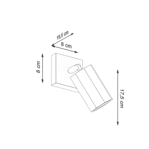 Sollux Lighting Wandlamp ZEKE eik - 8x19,5x17,5cm
