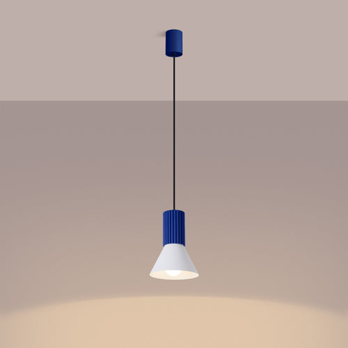 Sollux Lighting Hanglamp ESTRIA 1 wit/ultramarijn - 14x14x120cm