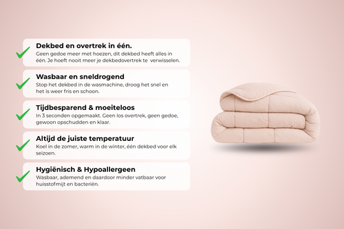 SnoozyBed - Dekbed zonder overtrek Blush