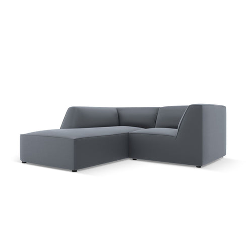 Cosmopolitan Design - Modulaire hoekbank links Siena 3-zits, imitatieleer donkerblauw - 180x186x69cm