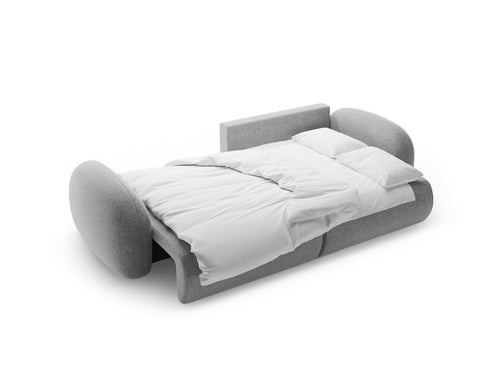 Cosmopolitan Design Omkeerbare converteerbare hoekbank met opbergdoos Tonale 4-zits, chenille lichtgrijs - 149x262x88cm