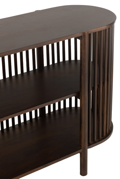 J-Line console 2 Planken Conie - hout - donkerbruin