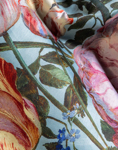 Essenza Tulip Bloom dekbedovertrek - Lits-Jumeaux - 240x200/220 cm - Surf green