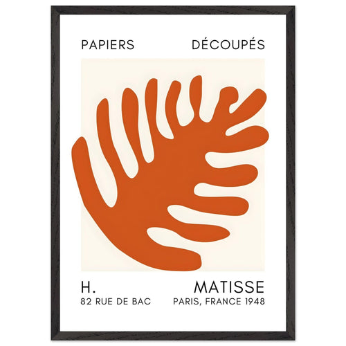 Artfulprints Poster met Lijst Matisse – Coral bloom orange   - 50x70 cm - Oranje