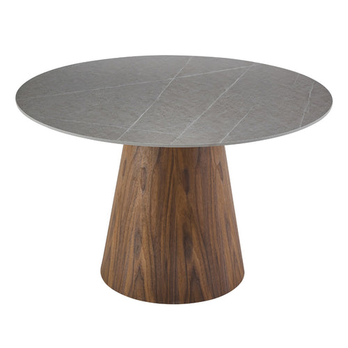 DÉJA Living Eettafel Kiruna - Rond Walnoot/Keramiek - 120x120x75cm - vtwonen shop