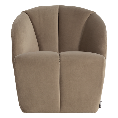 WOOOD draaifauteuil Mojo - Velvet - Khaki - 75x68x77