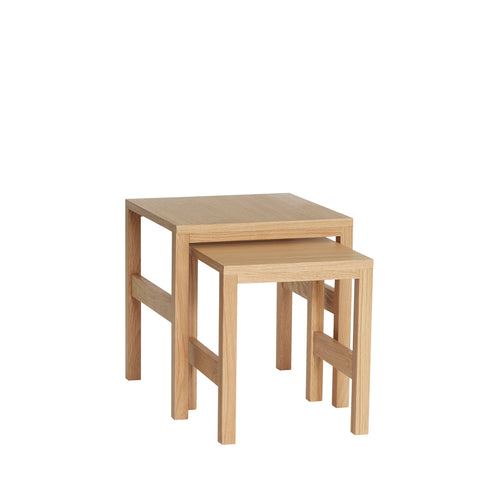 Hübsch bijzettafel Puzzle - mdf/okoumé fineer - 32x32xh37, 40x40xh42cm