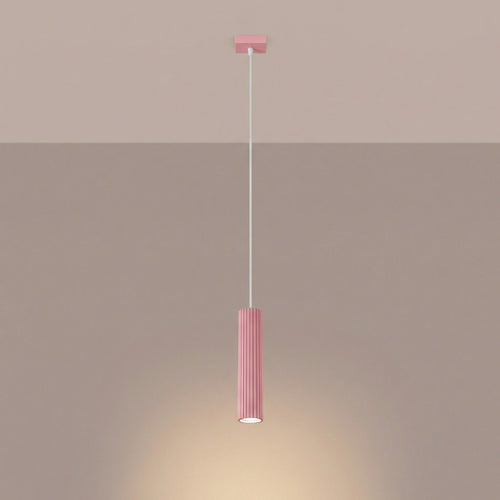 Sollux Lighting Hanglamp KARBON 1 roze - 8x8x118cm