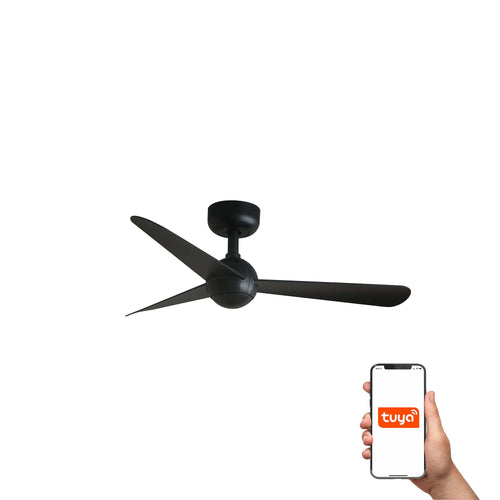 Faro Sfera Kleine plafondventilator met 3 bladen, matzwart, Tuya Smart System