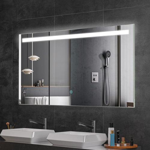 LOMAZOO badkamerspiegel Houston - met LED verlichting & anti condens - rechthoekig - 120 x 60 cm