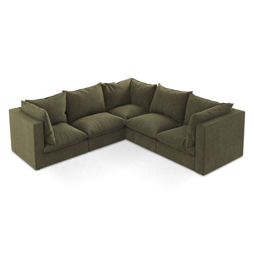 LaMiaSofa Modulaire hoekbank Ravenna - textuurstof - olijf - 255x255x77