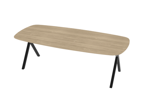 Firma Hout & Staal eettafel Deens Ovaal XY recht -  matte lak - 200*100cm - vtwonen shop