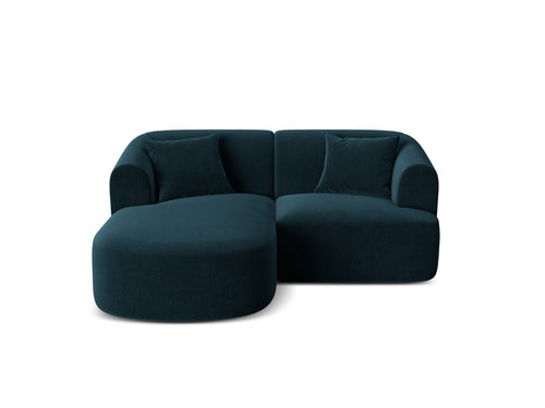 Cosmopolitan Design Modulaire hoekbank links Campi 3-zits, flueel diepe olie - 156x180x70cm