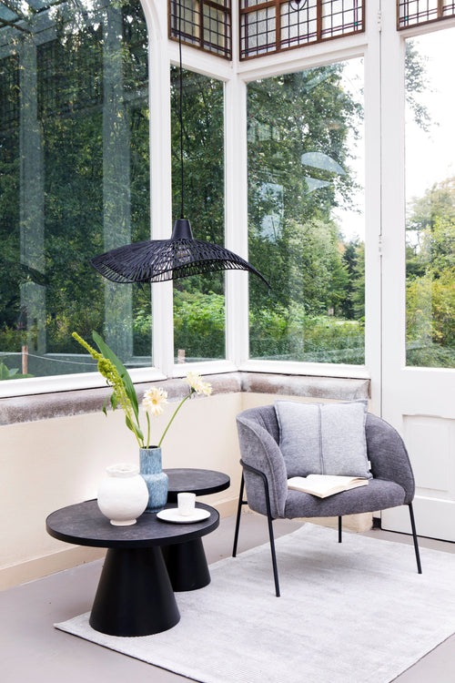 Rebellenclub Salontafel Leeds - Ø45 cm - Zwart Keramiek - vtwonen shop