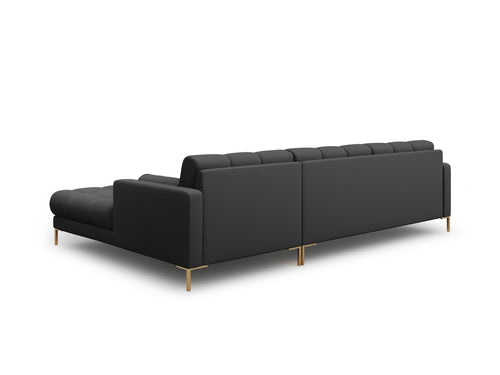 Cosmopolitan Design rechter hoekbank Bali 5-zits, structurele stof, donkergrijs - 185x293x75cm