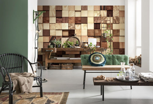 Sanders & Sanders fotobehang 3d beige en bruin - 368 x 254 cm - 612265