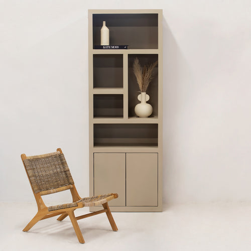 Giga Meubel Wandkast Xander - Hout/Hardhout - Beige - 80x45x220cm