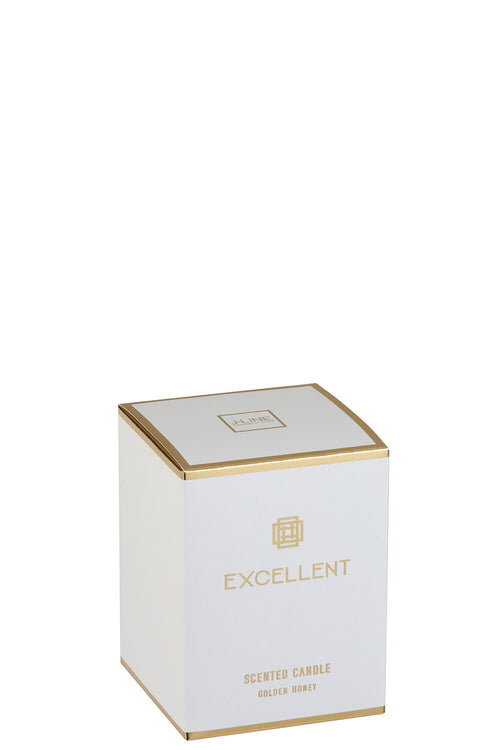 J-Line geurkaars Excellent - Golden Honey - glas - goud - small - 50U - vtwonen shop