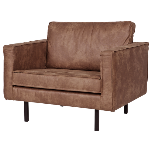 WOOOD fauteuil Rodeo - Recycle Leer - Cognac - 85x105x86
