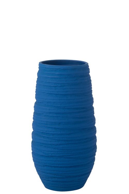 J-Line vaas Fiesta - keramiek - blauw - extra large - Ø 25 cm