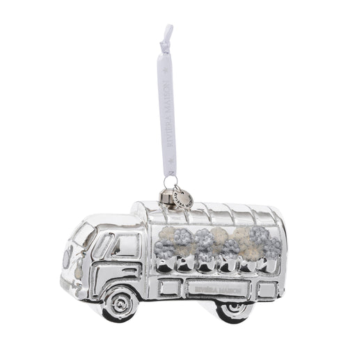 Rivièra Maison RM Limited Flower Truck Ornament - Glas - Zilver - vtwonen shop