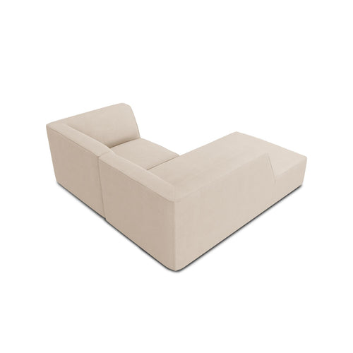 Cosmopolitan Design - Modulaire hoekbank links Siena 3-zits, structurele stof beige - 180x186x69cm