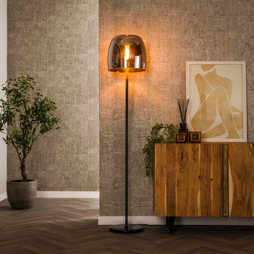 Giga Meubel Vloerlamp Drift Glass - Smoke Glas - 1-Lichts - 35x35x170cm