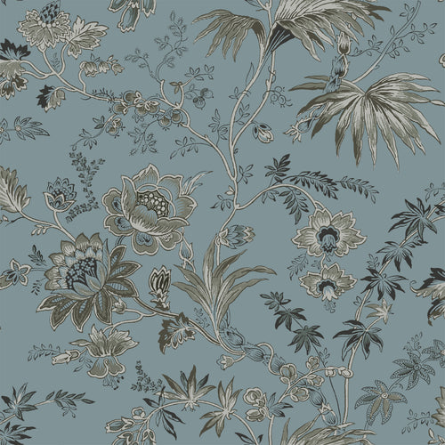 ESTAhome behang vintage bloemen vintage blauw - 50 x 900 cm - 139402