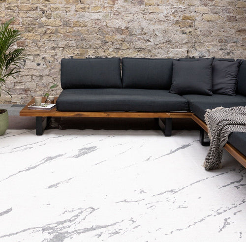 Buitenkleed Marble - Grijs/wit - dubbelzijdig - EVA Interior - 240 x 340 cm