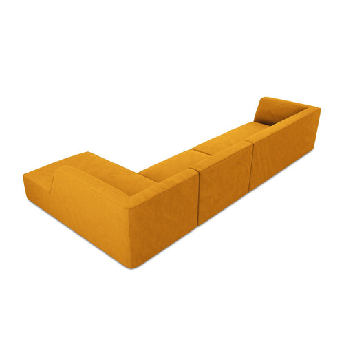 Cosmopolitan Design - Modulaire hoekbank rechts Siena 5-zits, ribfluwelen geel - 180x366x69cm
