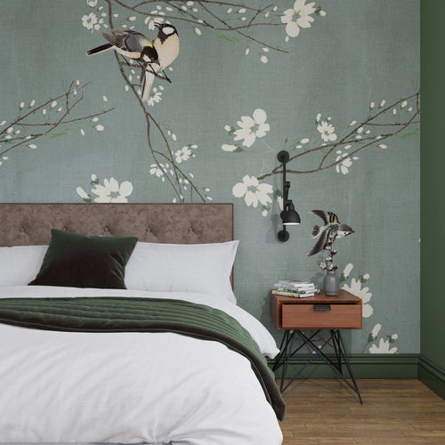 Art for the Home Fotobehang - Birds & Blossom - 200x280 - vtwonen shop