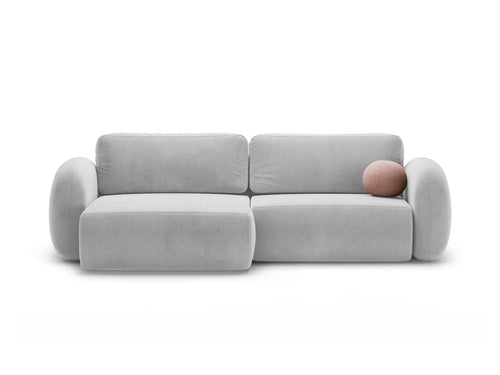 Cosmopolitan Design Omkeerbare converteerbare hoekbank met opbergdoos Tonale 4-zits, flueel grijs - 149x262x88cm