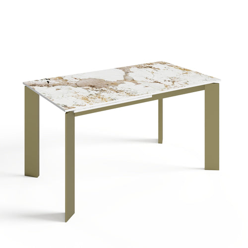 Sia Home - Uitschuifbare tafels LINEA - Keramiek - Pandora en goud - 190cm