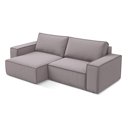 LaMiaSofa hoekbank links Livorno - velours - lavendel - 257x148x82