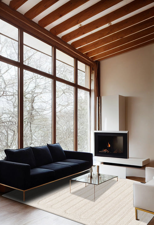 AFK Living vloerkleed Eolya - reliëfeffect - wit - 160 x 230 cm