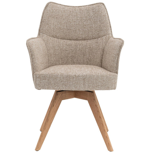 DÉJA Living Eetkamerstoel Zayn - Beige/Naturel - Draaibaar - Set van 2