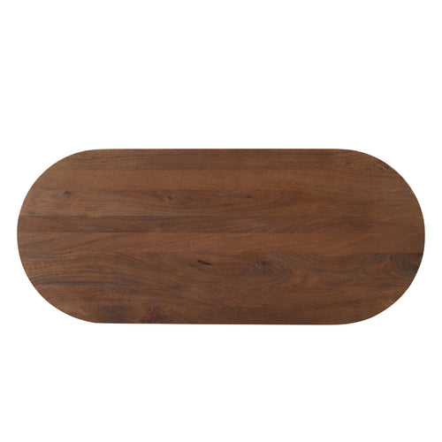 DÉJA Living Salontafel Ashley - Ovaal Donkerbruin Hout - 140x60x35cm
