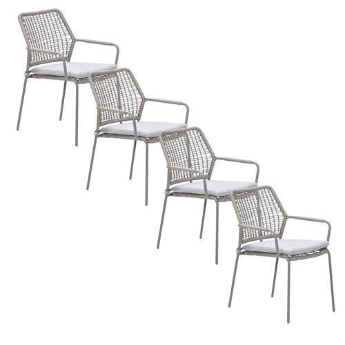 Garden Impressions Natas tuinstoel stapelbaar taupe - natural sand - 4 stuks