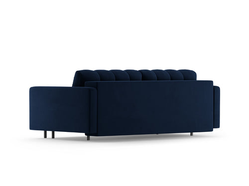 Cosmopolitan Design Slaapbank met opbergdoos Bali 3-zits, flueel koningsblauw - 84x222x105cm